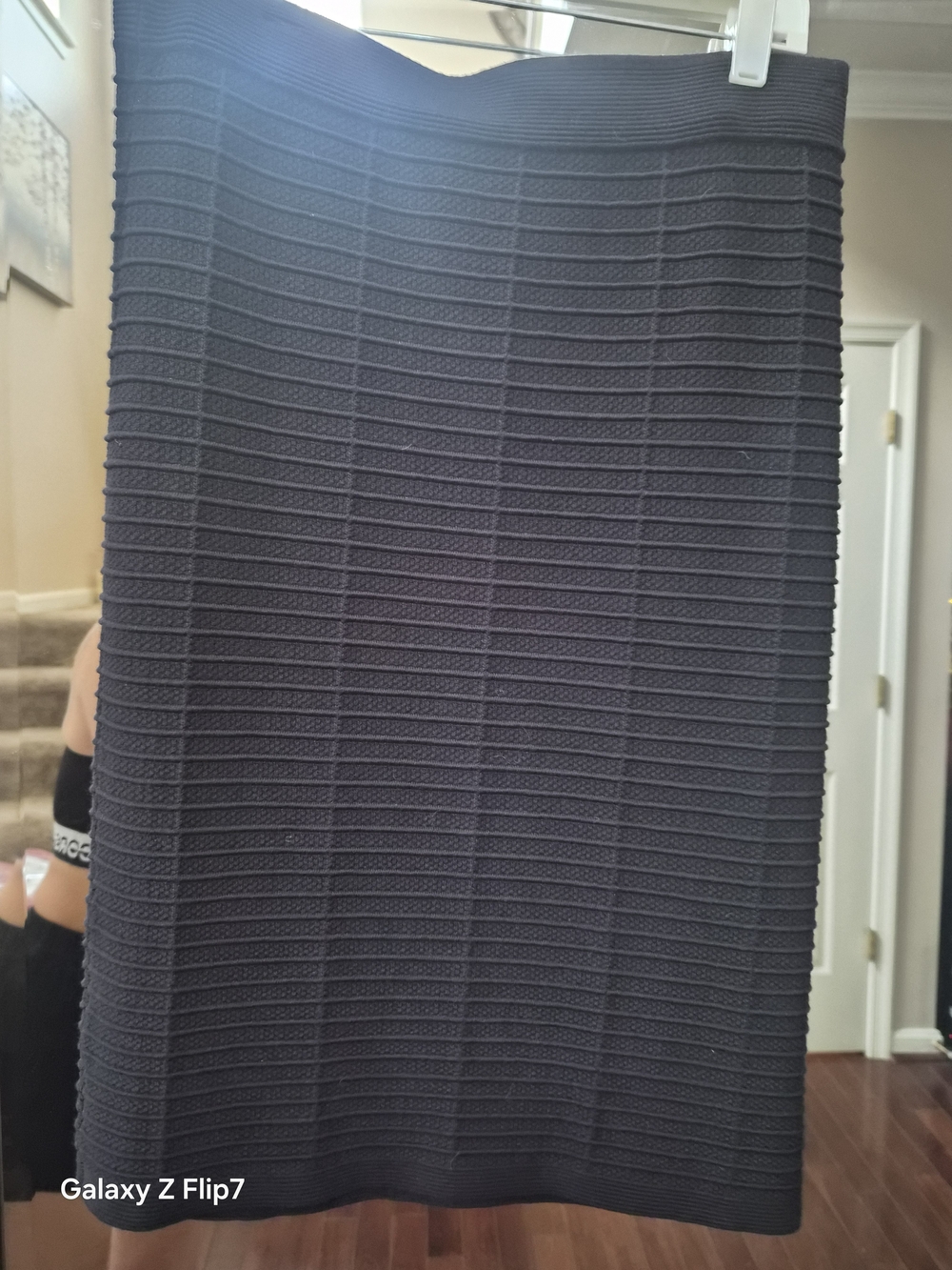 Black Ribbed Knit Skirt